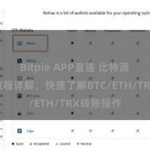 Bitpie APP直连 比特派钱包转账教程详解，快速了解BTC/ETH/TRX转账操作