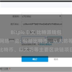 Bitpie中文 比特派钱包支持的区块链网络一览: 包括比特币、以太坊等主要区块链项目