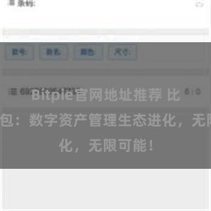 Bitpie官网地址推荐 比特派钱包：数字资产管理生态进化，无限可能！