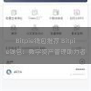 Bitpie钱包推荐 Bitpie钱包：数字资产管理助力者